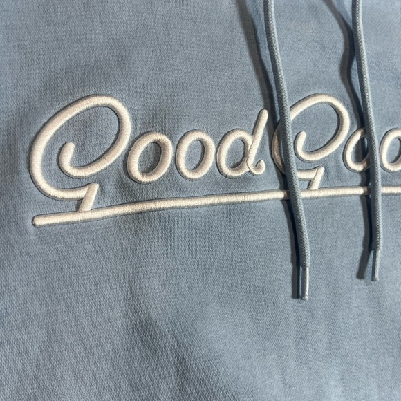 GoodGood Gold 3XL Embroidered Soft Cotton Men's Light Blue Hoodie - Picture 3 of 6
